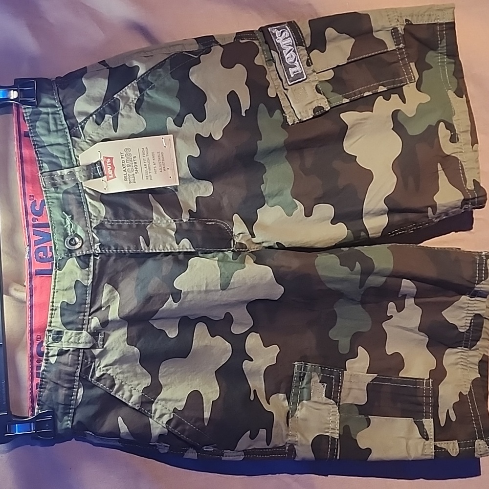 Levi's Big boys camo relaxed fit xx cargo shorts